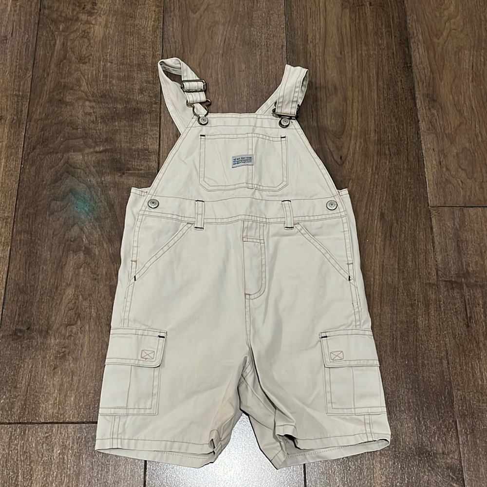 Old Navy khaki overalls, size 4T